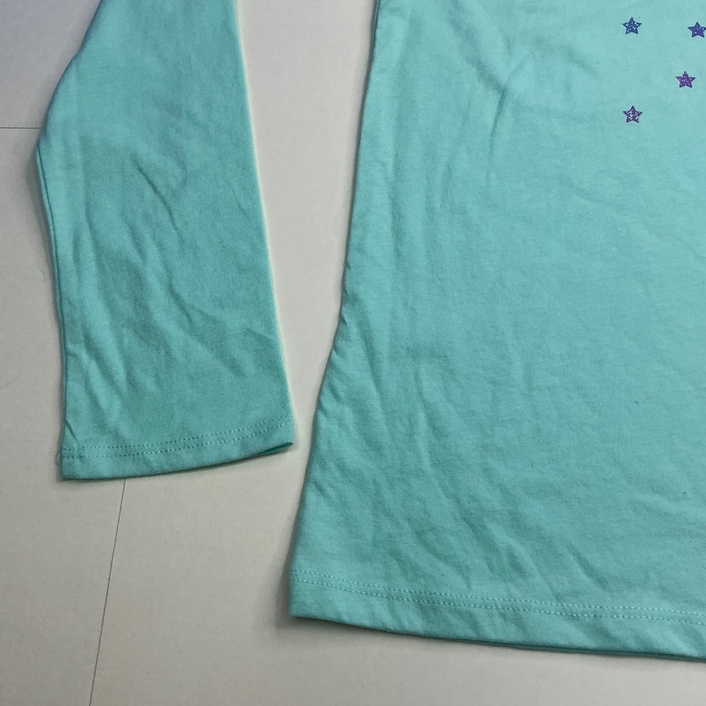 The Children's Place Iced Mint Graphic Tee Kids XL 14 Long Sleeve Shine Glitter - Picture 13 of 15